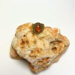 Çelik Kehribar Taşlı Ayarlanabilir Yüzük