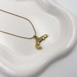 Dokulu Balık Kolye Gold