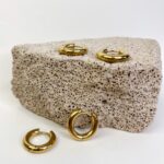 Dörtlü Gold Çelik Halka Küpe