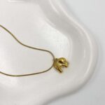 Fil Uçlu Altın Kaplama Çelik Kolye