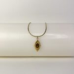 Kahverengi Detaylı Vintage Çelik Kolye