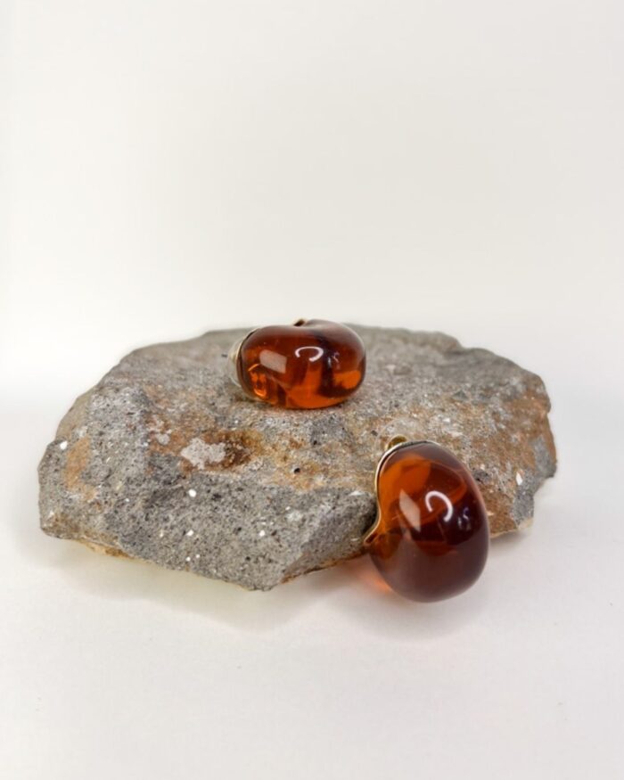 Kehribar Reçine Küpe - Görsel 1