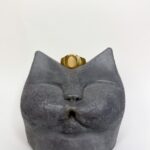 Sarı Taş Detaylı Ayarlanabilir Yüzük