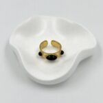 Siyah Taş Detaylı Vintage Yüzük