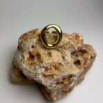 Oval Formlu Minimal Altın Kaplama Çelik Yüzük